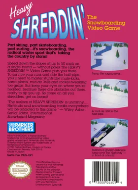 Heavy Shreddin' (USA) (Beta) box cover back